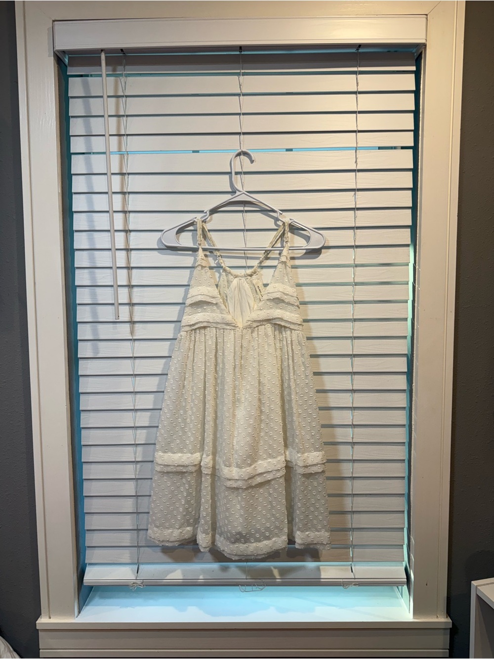 Michael Stars Cream Swiss-Dot Mini Sundress
